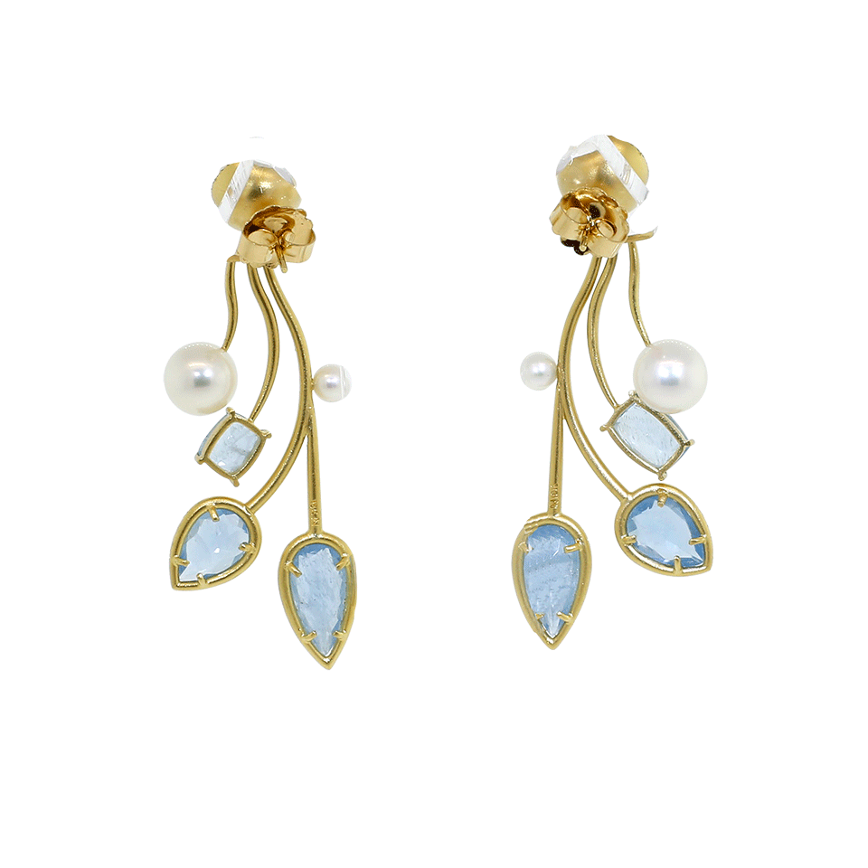 IRENE NEUWIRTH JEWELRY-One Of A Kind Aquamarine Earrings-YELLOW GOLD