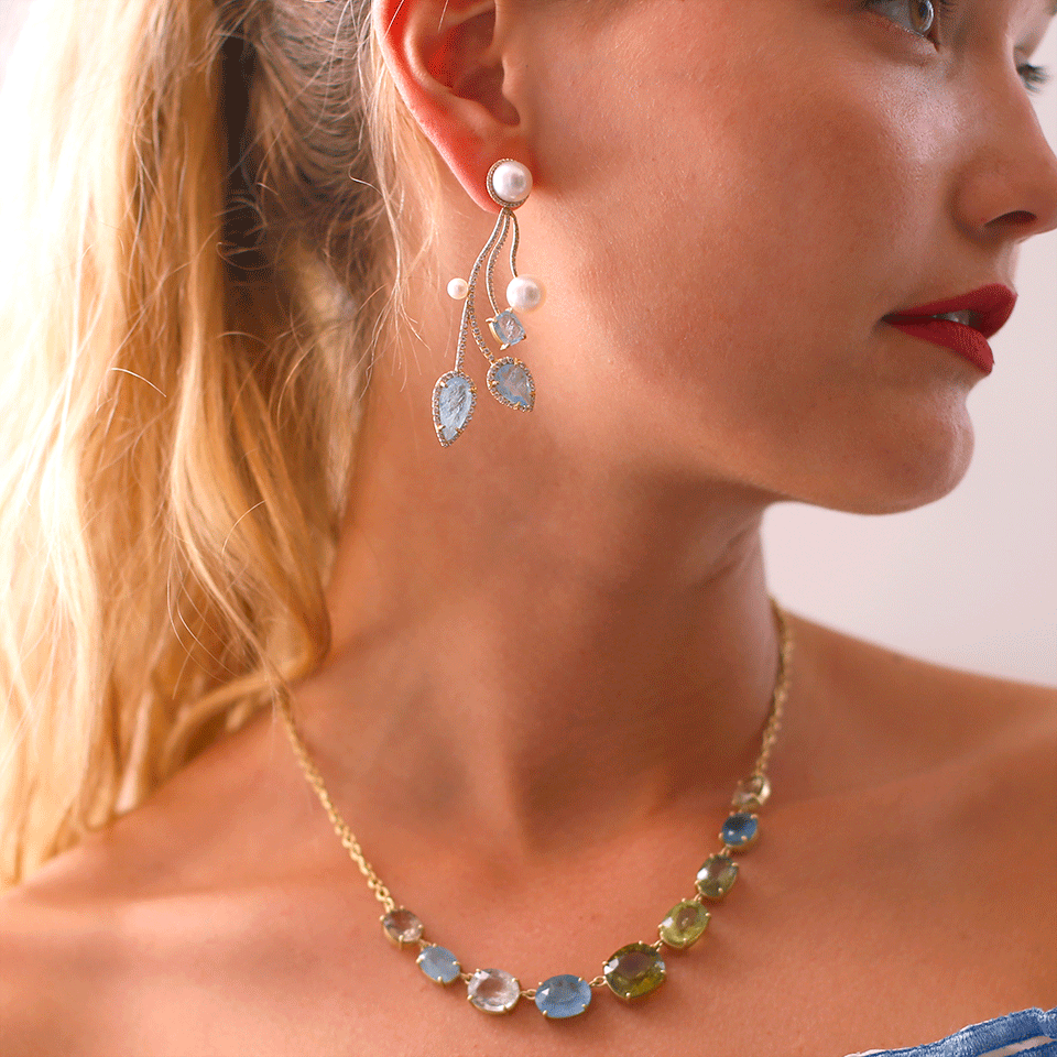 IRENE NEUWIRTH JEWELRY-One Of A Kind Aquamarine Earrings-YELLOW GOLD