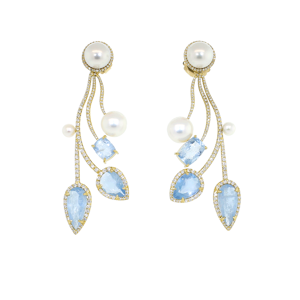 IRENE NEUWIRTH JEWELRY-One Of A Kind Aquamarine Earrings-YELLOW GOLD