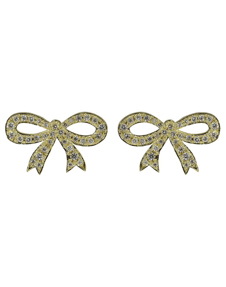 IRENE NEUWIRTH JEWELRY-Pave Diamond Bow Stud Earrings-YELLOW GOLD