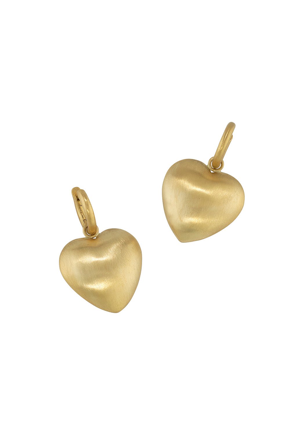 IRENE NEUWIRTH JEWELRY-Puffed Dome Heart Huggie Earrings-YELLOW GOLD