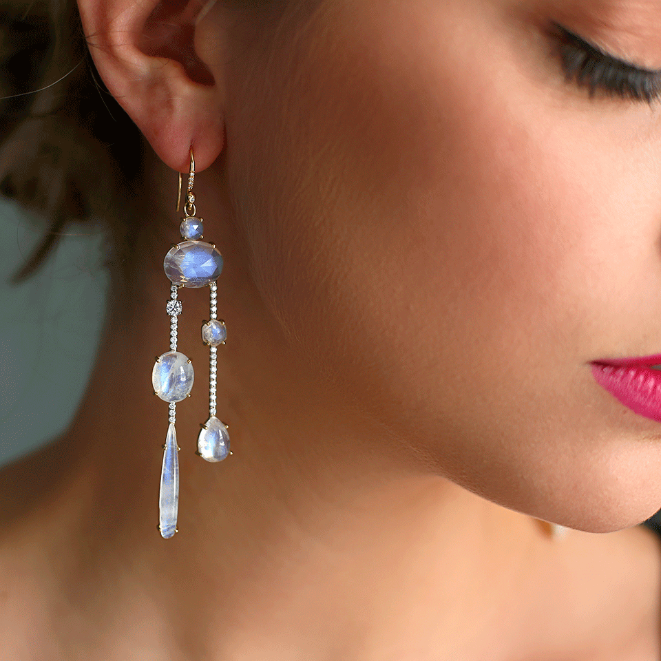 IRENE NEUWIRTH JEWELRY-Rainbow Moonstone Drop Earrings-YELLOW GOLD