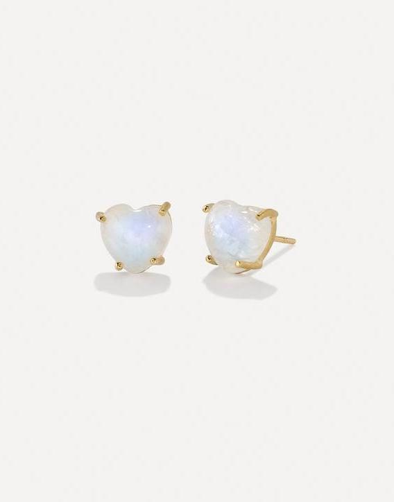 IRENE NEUWIRTH JEWELRY-Rainbow Moonstone Love Studs-YELLOW GOLD