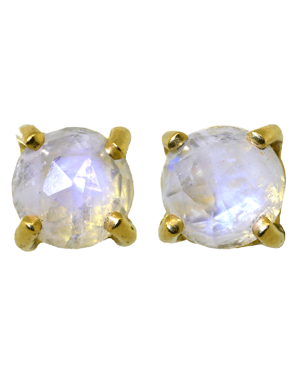 IRENE NEUWIRTH JEWELRY-Rainbow Moonstone Stud Earrings-YELLOW GOLD