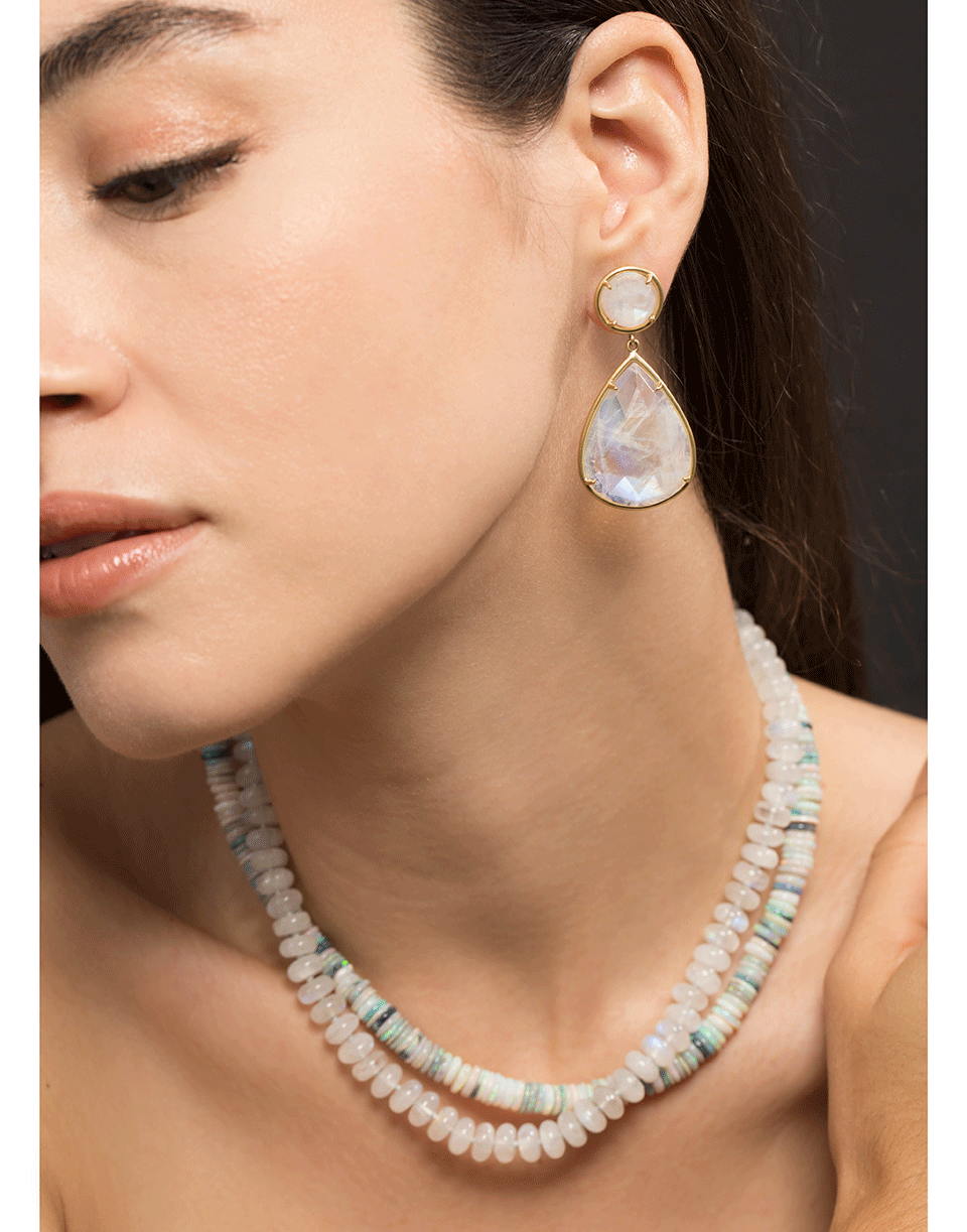 IRENE NEUWIRTH JEWELRY-Rosecut Rainbow Moonstone Drop Earrings-YELLOW GOLD