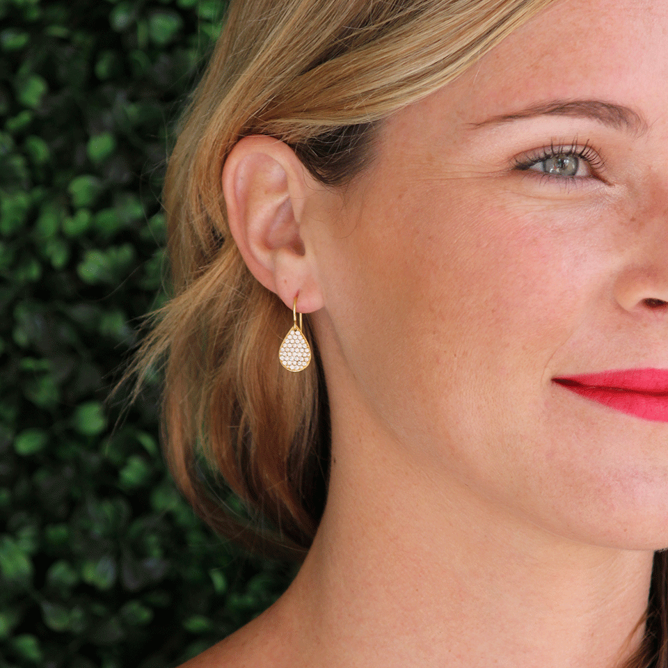 IRENE NEUWIRTH JEWELRY-Small Pave Drop Earrings-YELLOW GOLD