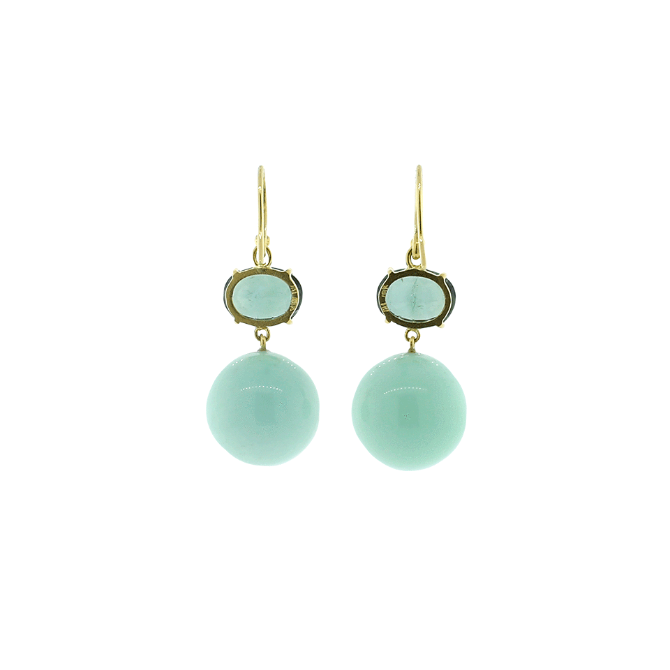 IRENE NEUWIRTH JEWELRY-Tourmaline And Green Opal Earrings-YELLOW GOLD