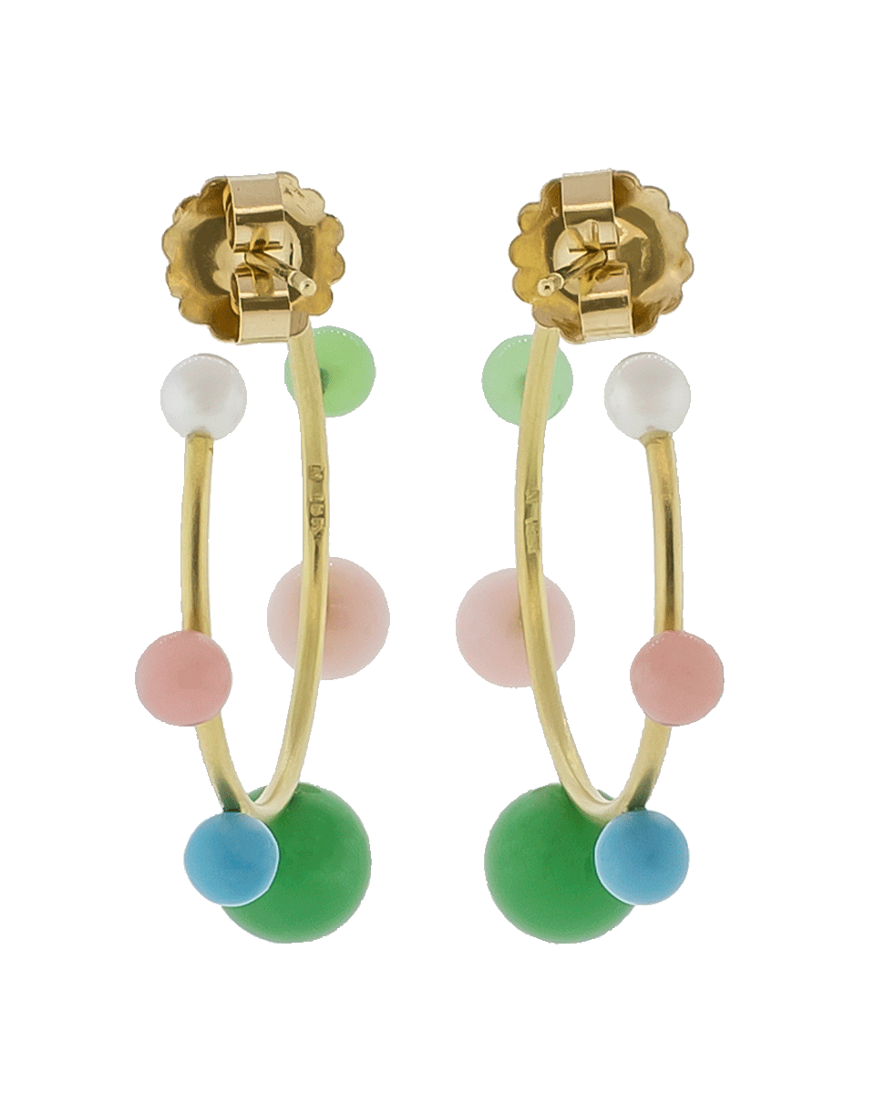 IRENE NEUWIRTH JEWELRY-Turquoise Chrysoprase Pink Opal Earrings-YELLOW GOLD