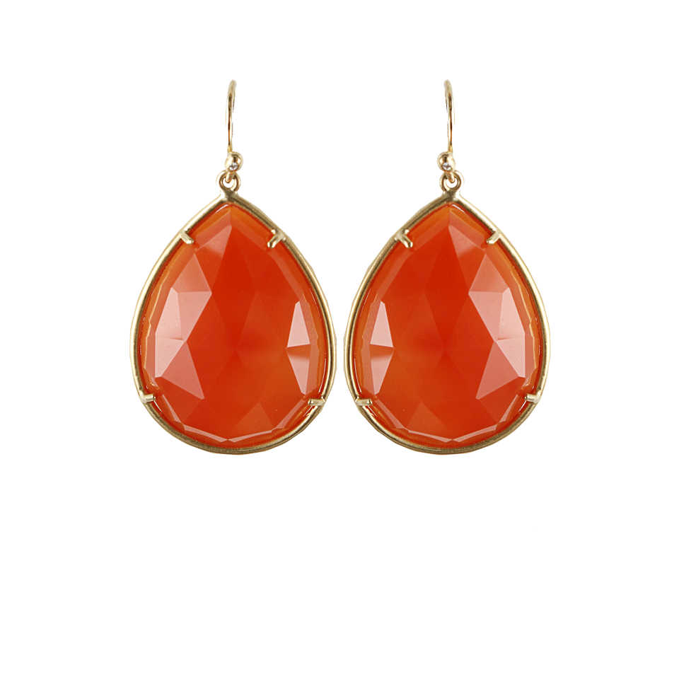 IRENE NEUWIRTH JEWELRY-Medium Carnelian Drop Earrings-YLLW GLD