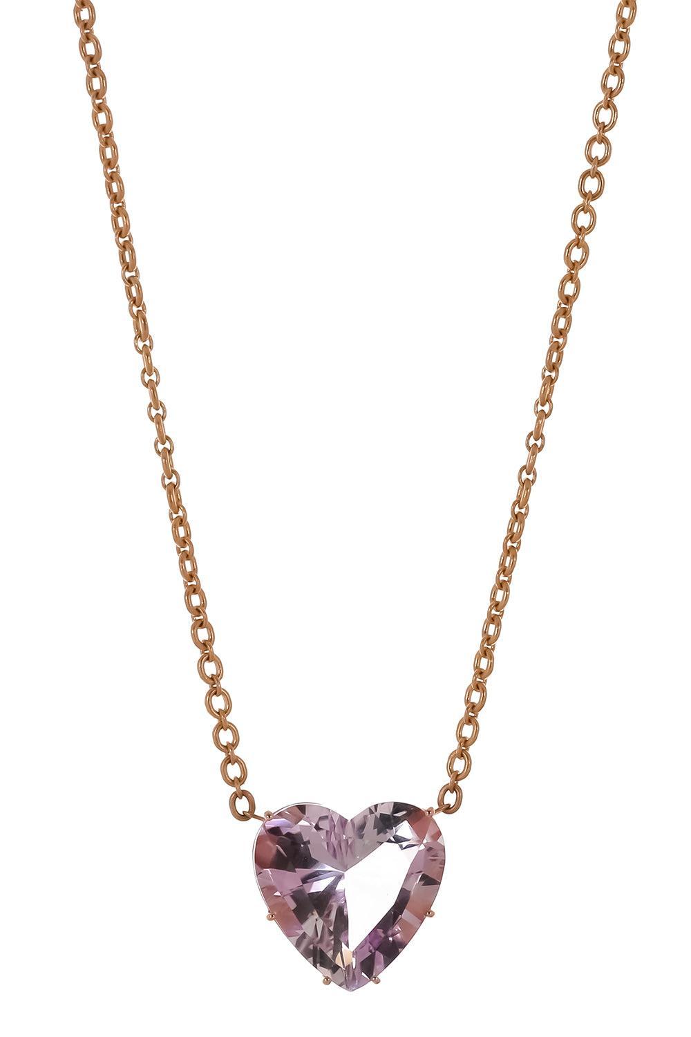 Rose Of France Heart Love Neecklace-ROSE GOLD-16-JEWELRYFINE JEWELNECKLACE O-IRENE NEUWIRTH JEWELRY