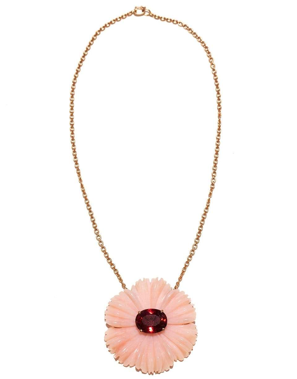 IRENE NEUWIRTH JEWELRY-Botanical Carved Pink Opal Flower-ROSE GOLD
