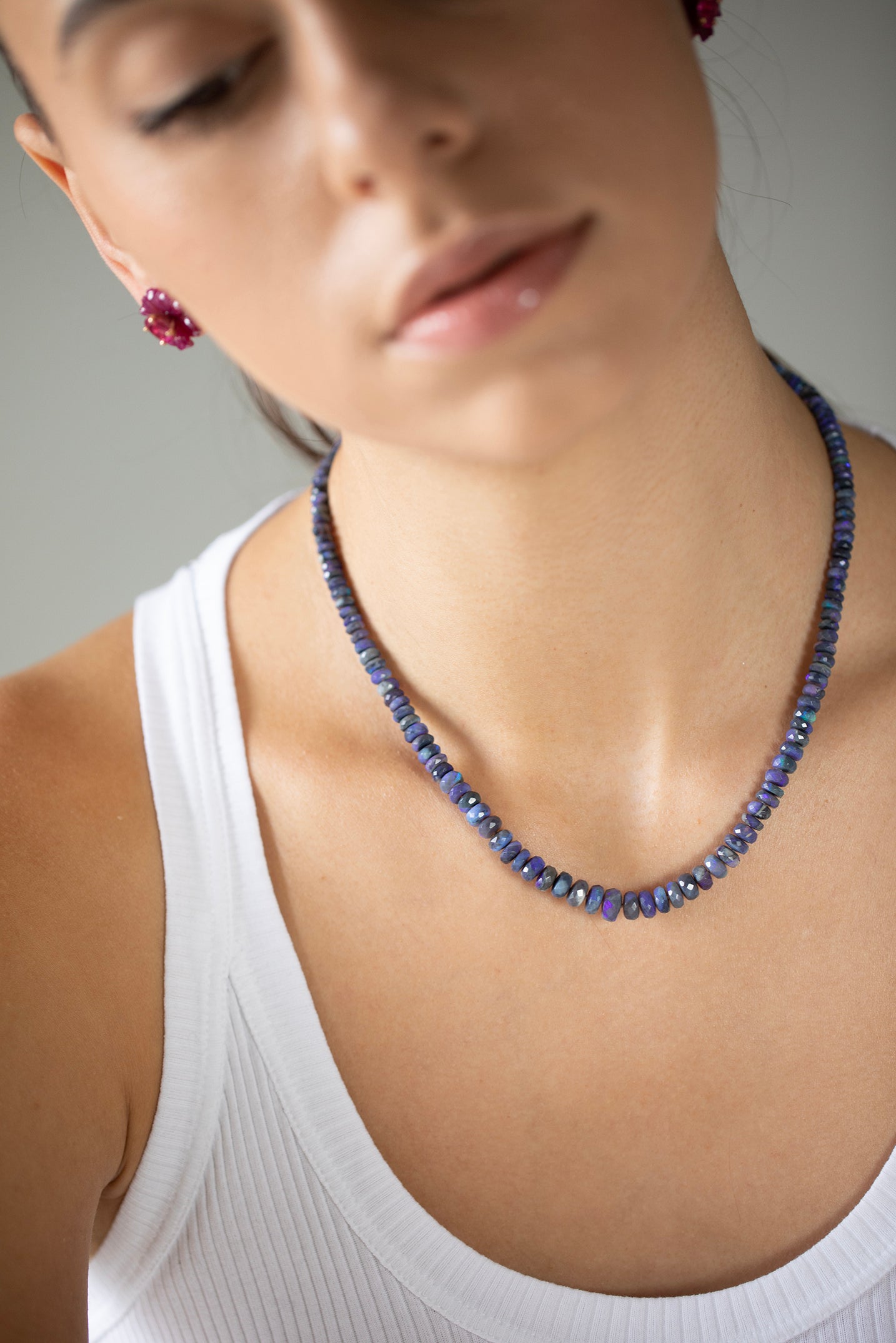 IRENE NEUWIRTH JEWELRY-Faceted Opal Bead Necklace-ROSE GOLD