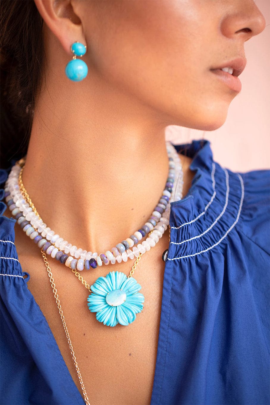 IRENE NEUWIRTH JEWELRY-Faceted Opal Necklace-ROSE GOLD