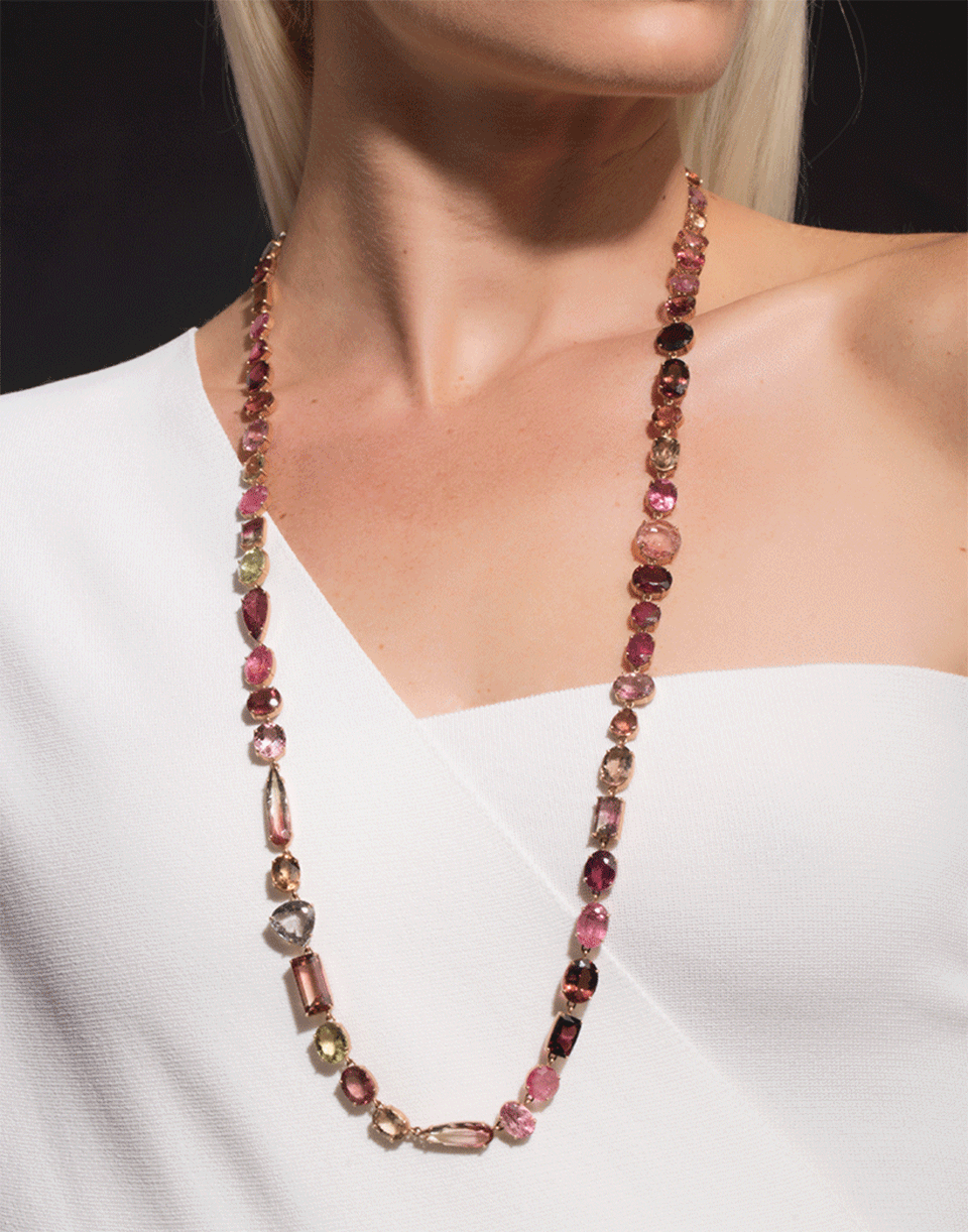 IRENE NEUWIRTH JEWELRY-Mixed Color Tourmaline Necklace-ROSE GOLD