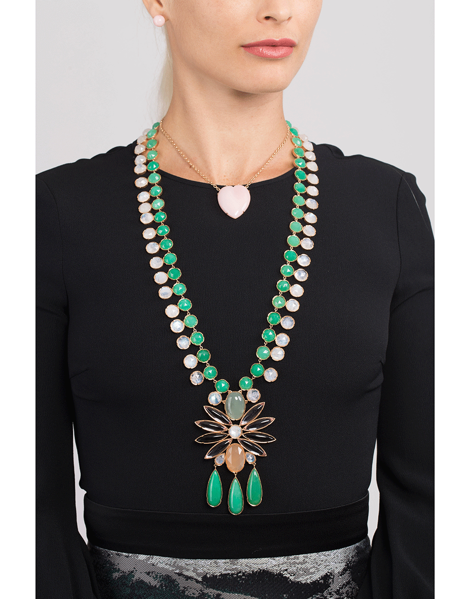 IRENE NEUWIRTH JEWELRY-Mixed Gemstone Pendant Necklace-ROSE GOLD