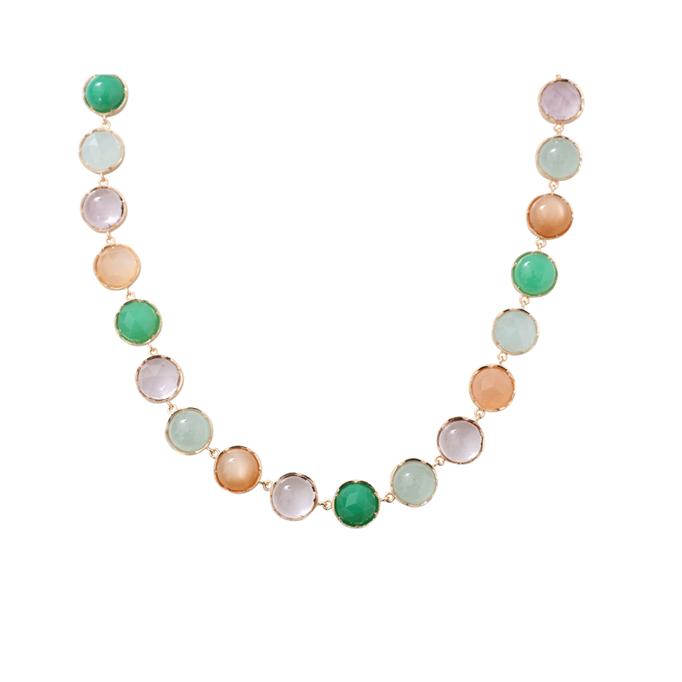 IRENE NEUWIRTH JEWELRY-Mixed Stone Rosecut And Cabochon Necklace-ROSE GOLD