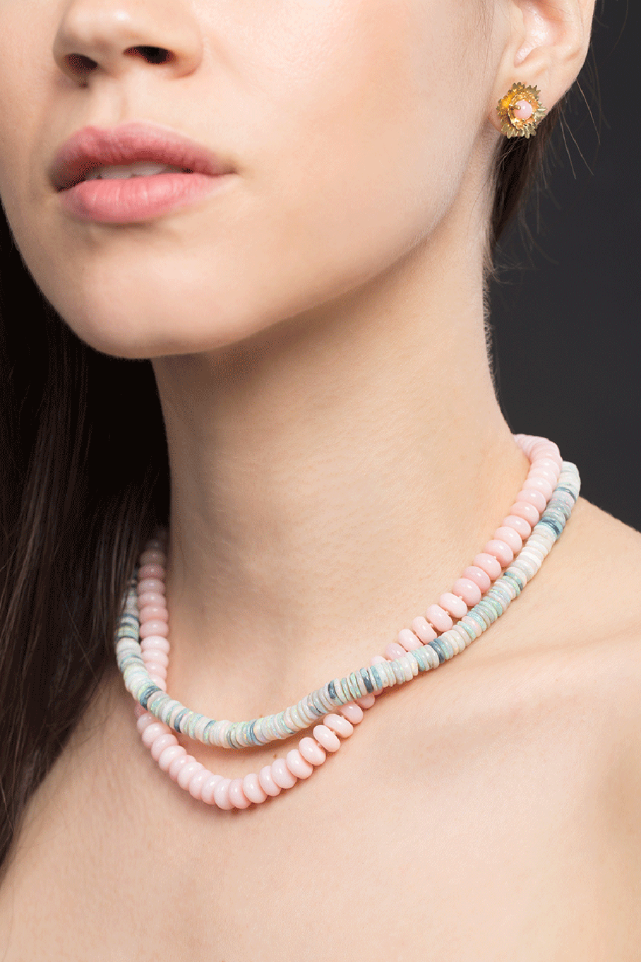 IRENE NEUWIRTH JEWELRY-Pink Opal Bead Necklace-ROSE GOLD