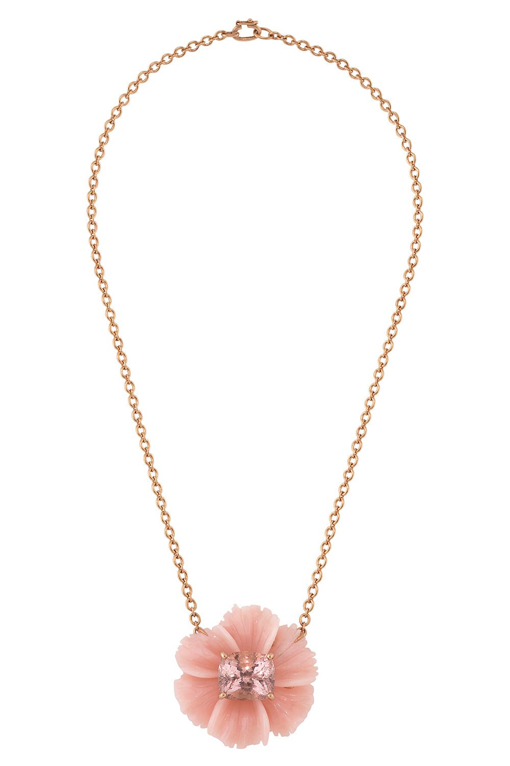IRENE NEUWIRTH JEWELRY-Pink Opal Tropical Flower Necklace-ROSE GOLD