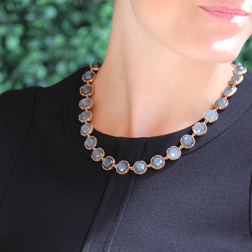 IRENE NEUWIRTH JEWELRY-Rose Cut Labradorite Necklace-ROSE GOLD