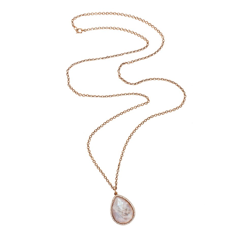 IRENE NEUWIRTH JEWELRY-Rose Cut Rainbow Moonstone Locket Necklace-ROSE GOLD