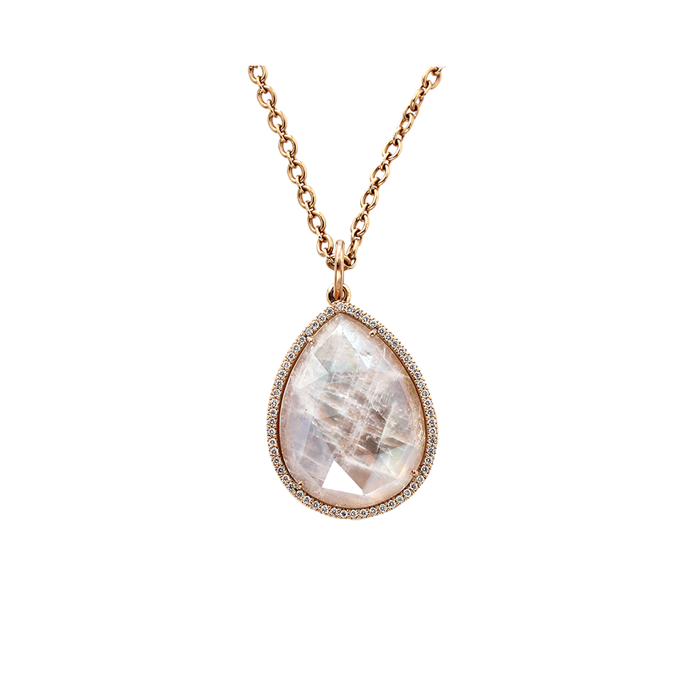 IRENE NEUWIRTH JEWELRY-Rose Cut Rainbow Moonstone Locket Necklace-ROSE GOLD
