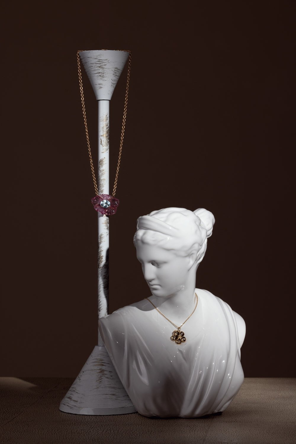 IRENE NEUWIRTH JEWELRY-Tourmaline Aquamarine Tropical Flower Necklace-ROSE GOLD