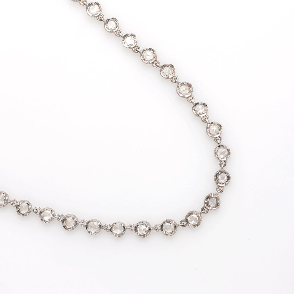 IRENE NEUWIRTH JEWELRY-Rose Cut Diamond Chain Necklace-WHITE GOLD
