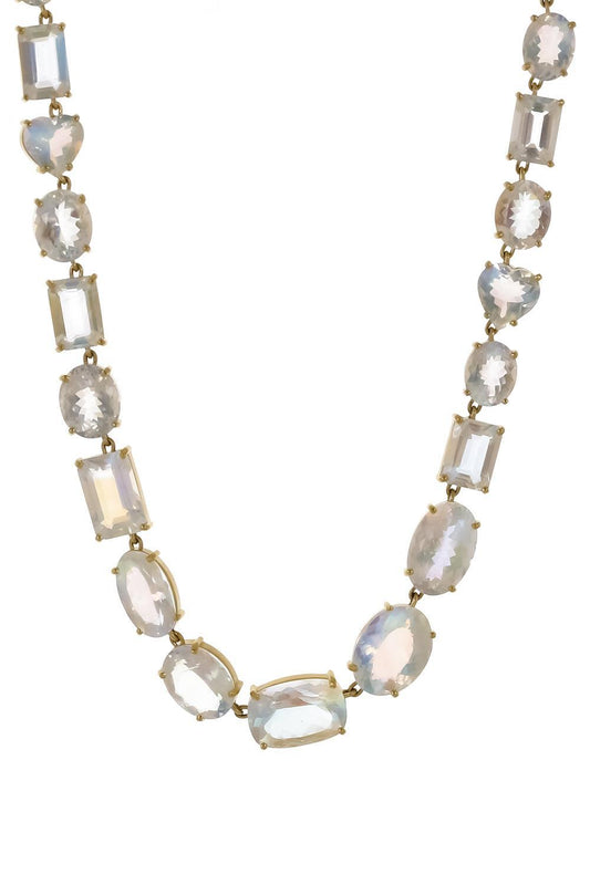 Rainbow Moonstone Gemmy Gem Necklace-YELLOW GOLD-15.75-JEWELRYFINE JEWELNECKLACE O-IRENE NEUWIRTH JEWELRY