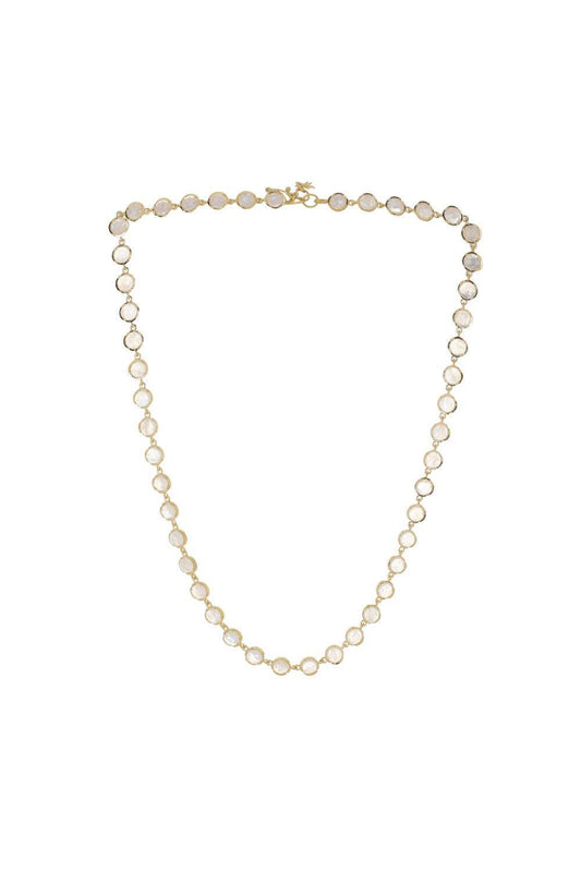 Rainbow Moonstone Classic Link Necklace-YELLOW GOLD-16-JEWELRYFINE JEWELNECKLACE O-IRENE NEUWIRTH JEWELRY