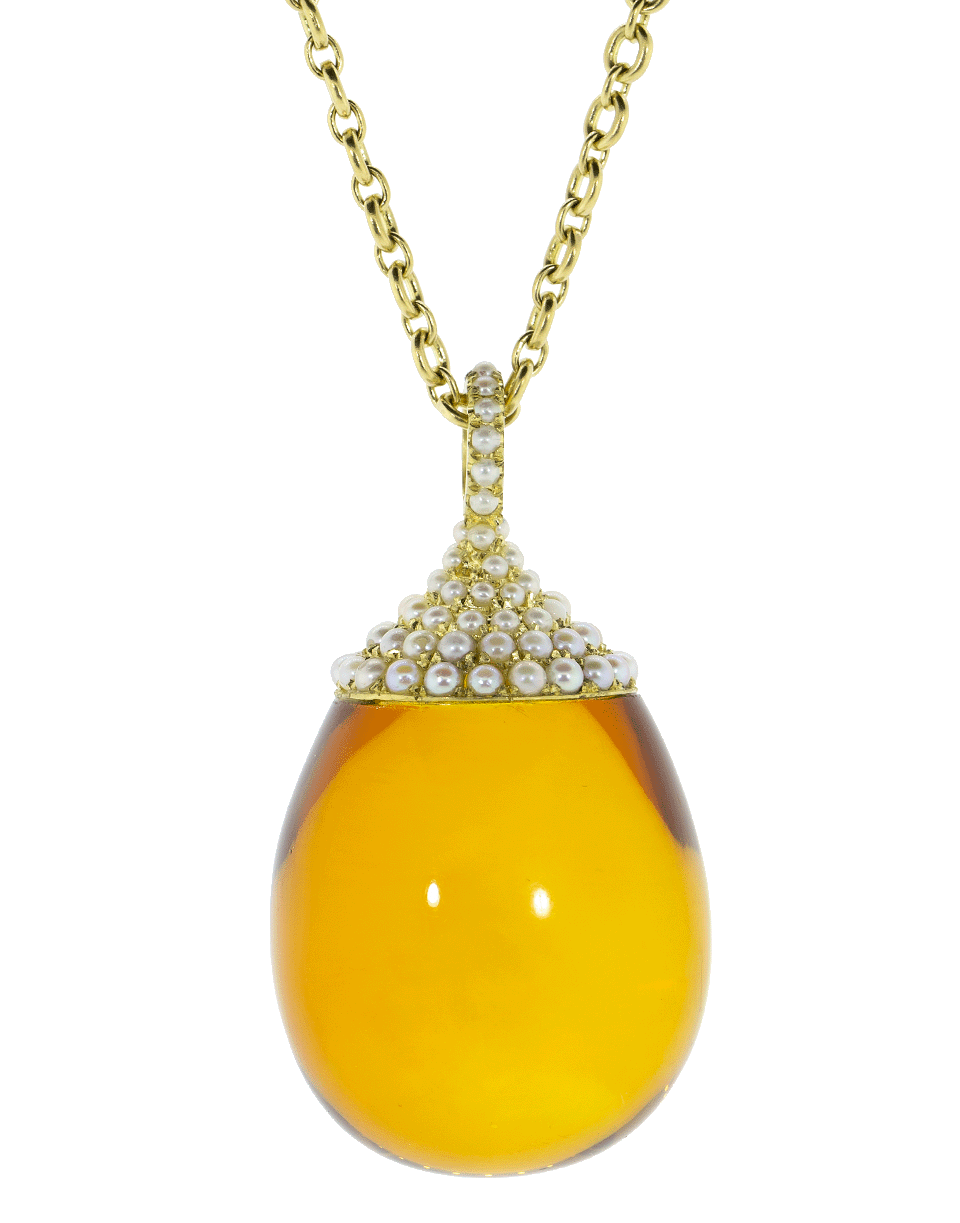 IRENE NEUWIRTH JEWELRY-Amber Akoya Pearl Necklace-YELLOW GOLD