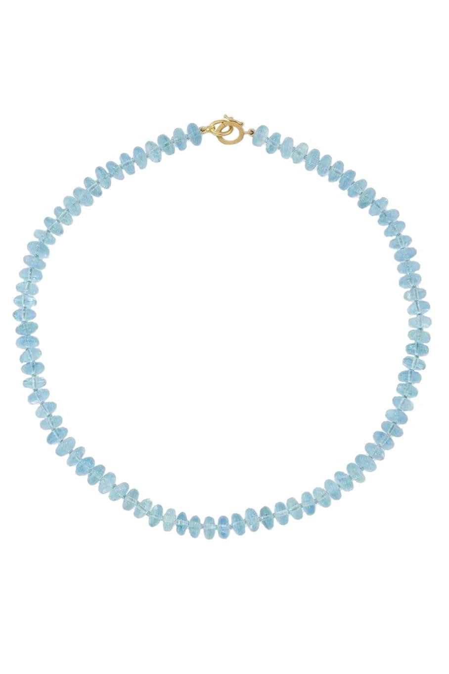 IRENE NEUWIRTH JEWELRY-Aquamarine Bead Necklace-YELLOW GOLD