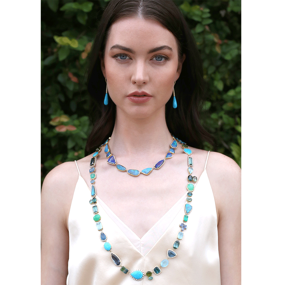 IRENE NEUWIRTH JEWELRY-Boulder Opal And Diamond Necklace-YELLOW GOLD