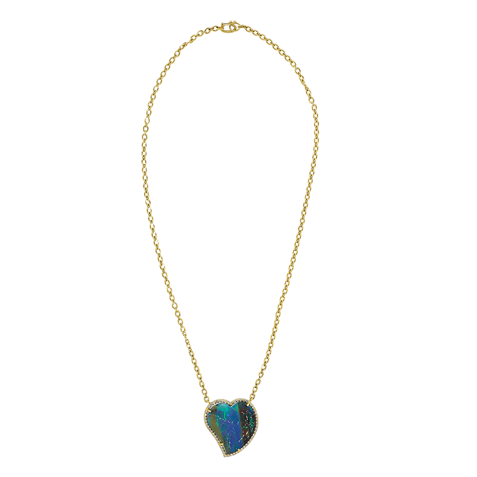 IRENE NEUWIRTH JEWELRY-Boulder Opal Diamond Heart Necklace-YELLOW GOLD