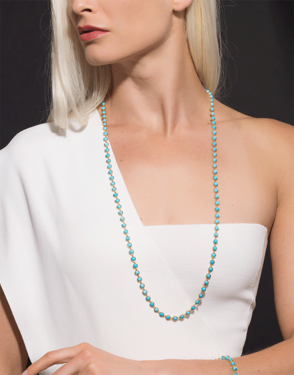 IRENE NEUWIRTH JEWELRY-Cabochon Turquoise Necklace-YELLOW GOLD