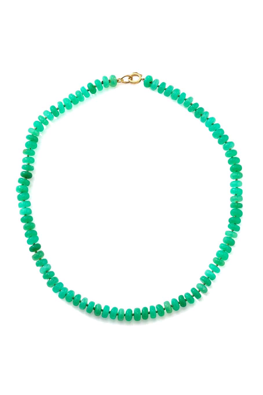IRENE NEUWIRTH JEWELRY-Chrysoprase Beaded Candy Necklace-YELLOW GOLD