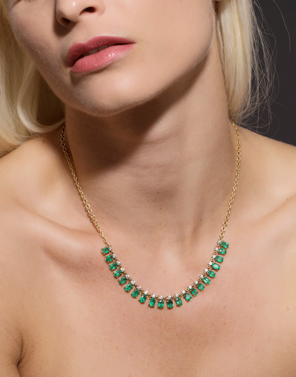IRENE NEUWIRTH JEWELRY-Faceted Emerald Necklace-YELLOW GOLD