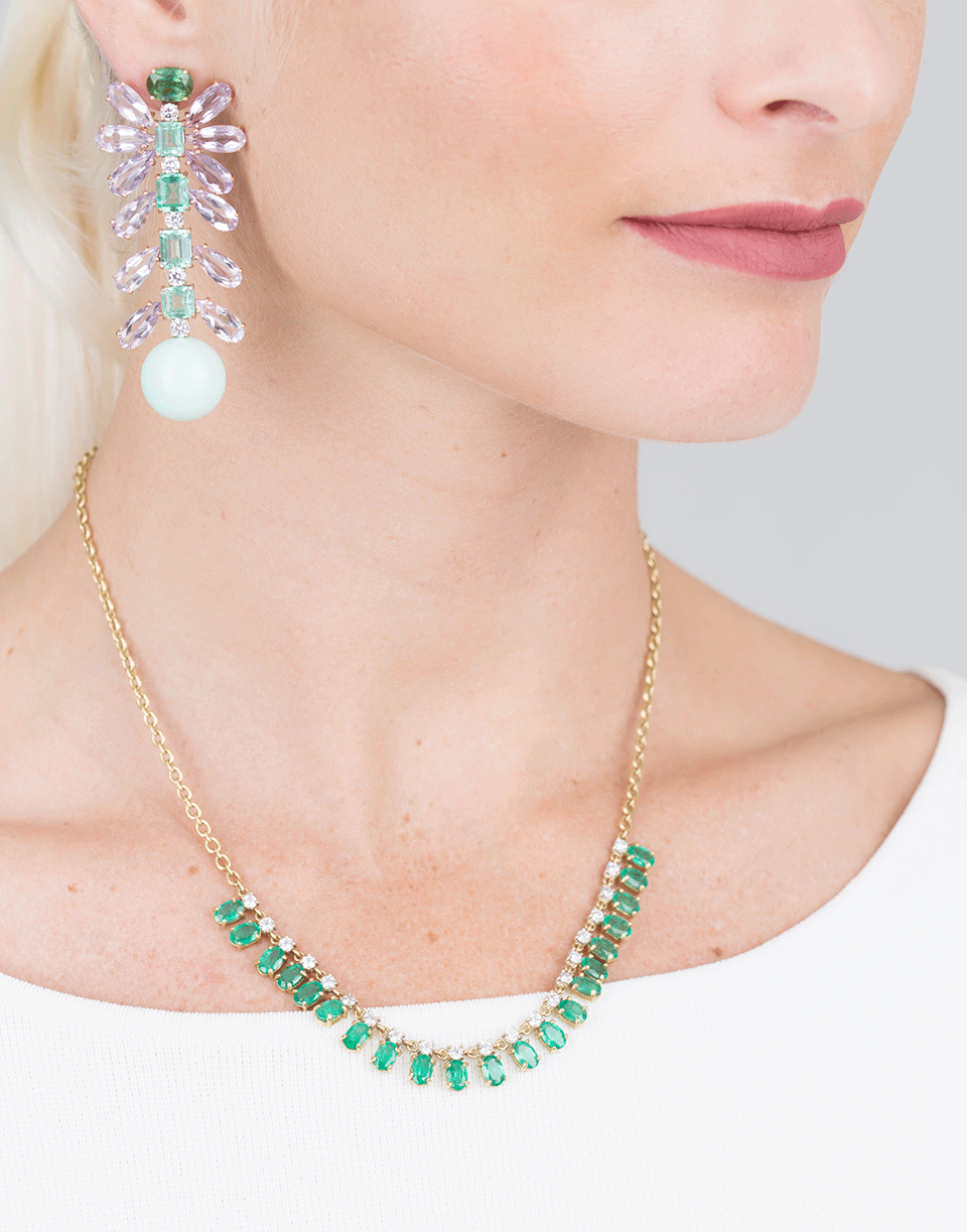 IRENE NEUWIRTH JEWELRY-Faceted Emerald Necklace-YELLOW GOLD