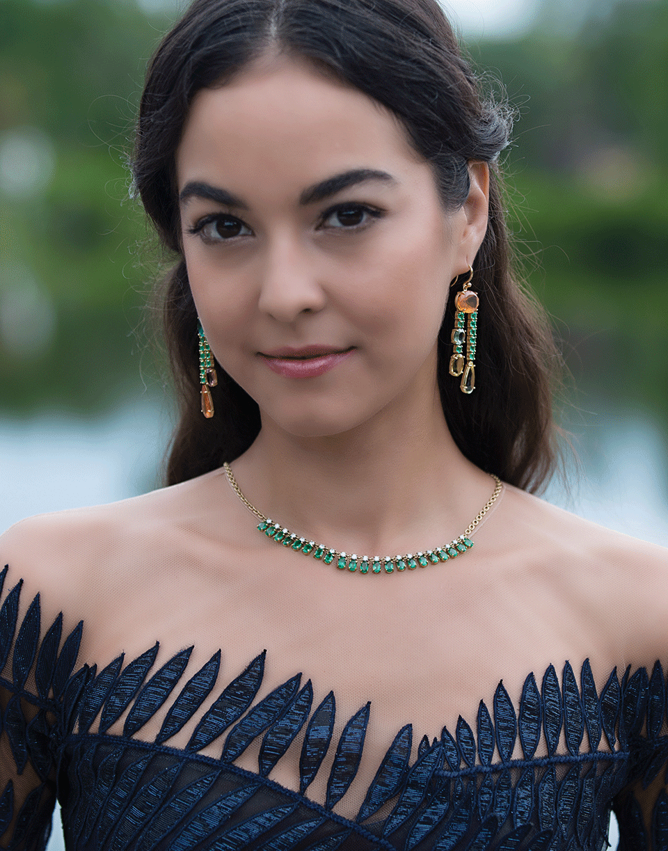 IRENE NEUWIRTH JEWELRY-Faceted Emerald Necklace-YELLOW GOLD