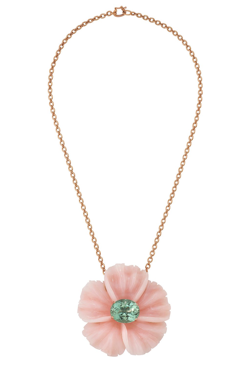IRENE NEUWIRTH JEWELRY-Green Tourmaline Opal Tropical Flower-YELLOW GOLD