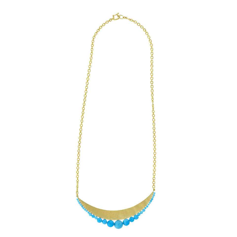 IRENE NEUWIRTH JEWELRY-Kingman Turquoise Gold Pendant Necklace-YELLOW GOLD