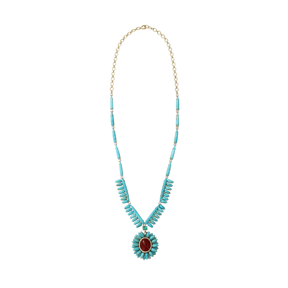 IRENE NEUWIRTH JEWELRY-Kingman Turquoise Necklace-YELLOW GOLD