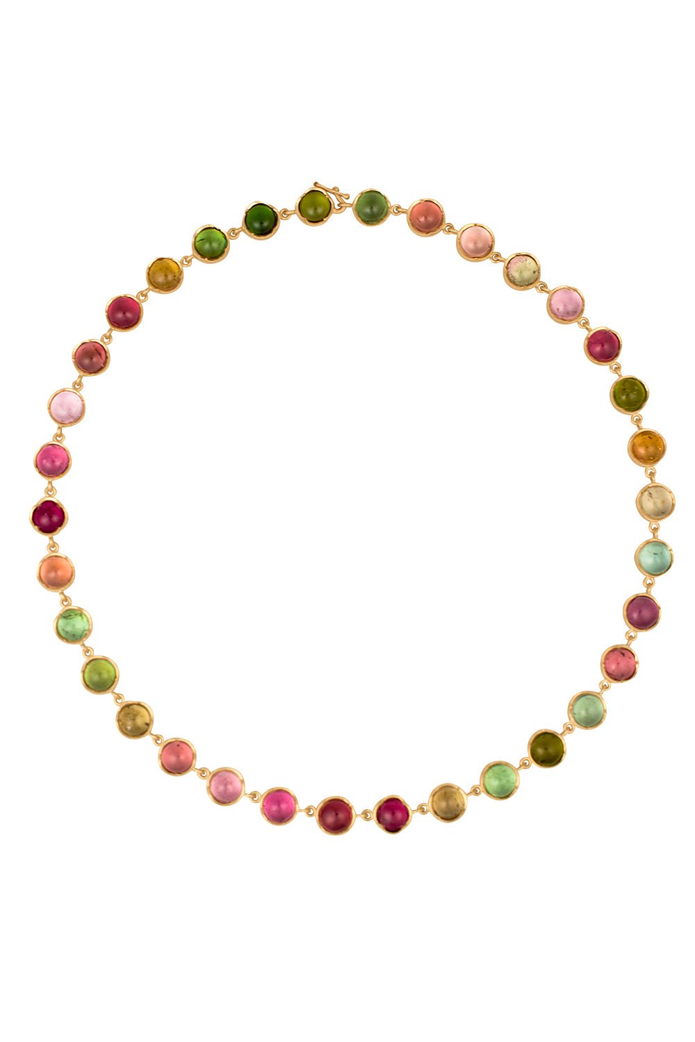 IRENE NEUWIRTH JEWELRY-Medium Classic Link Mixed Tourmaline Necklace-YELLOW GOLD