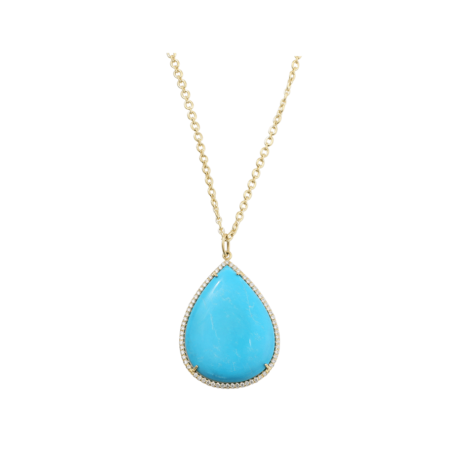 IRENE NEUWIRTH JEWELRY-Pear Shape Turquoise Necklace-YELLOW GOLD
