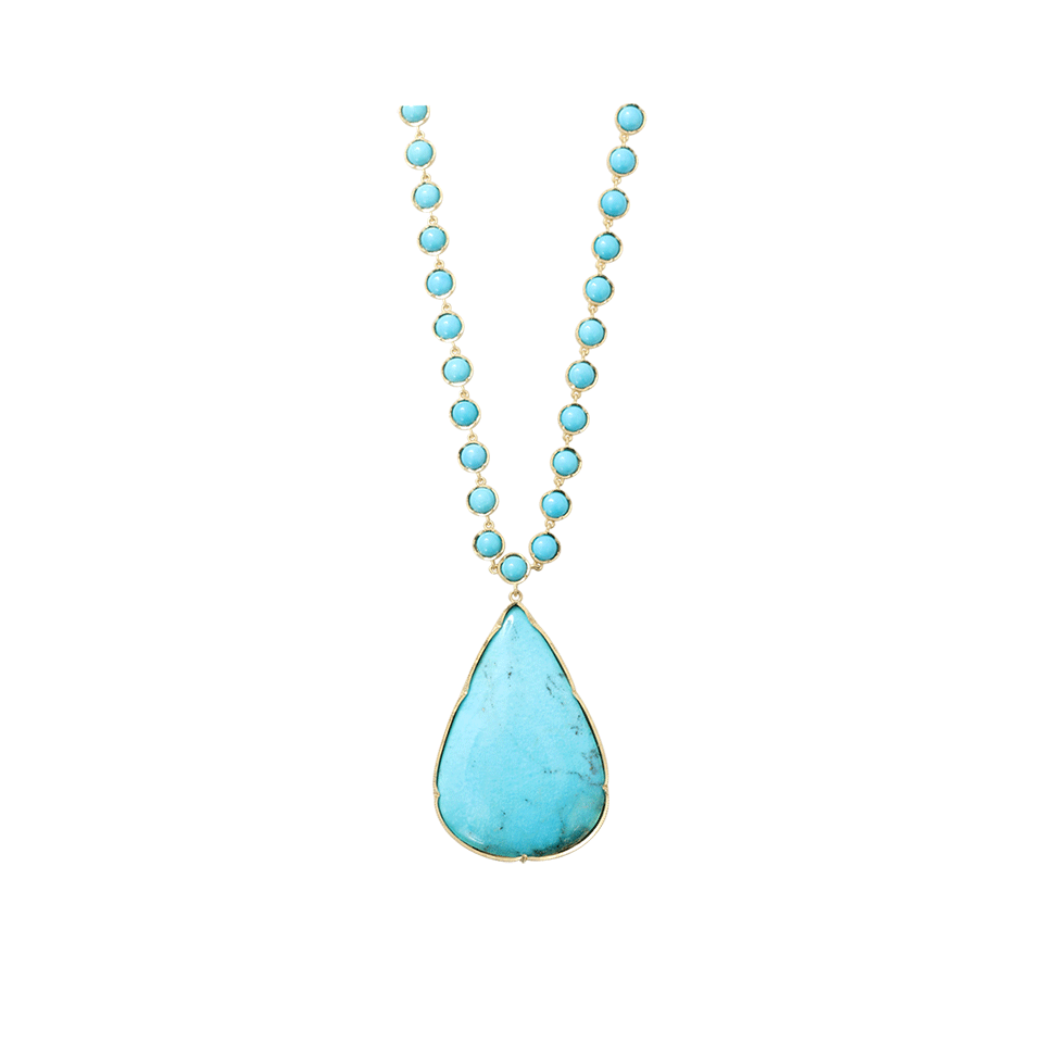 IRENE NEUWIRTH JEWELRY-Pear Shape Turquoise Necklace-YELLOW GOLD
