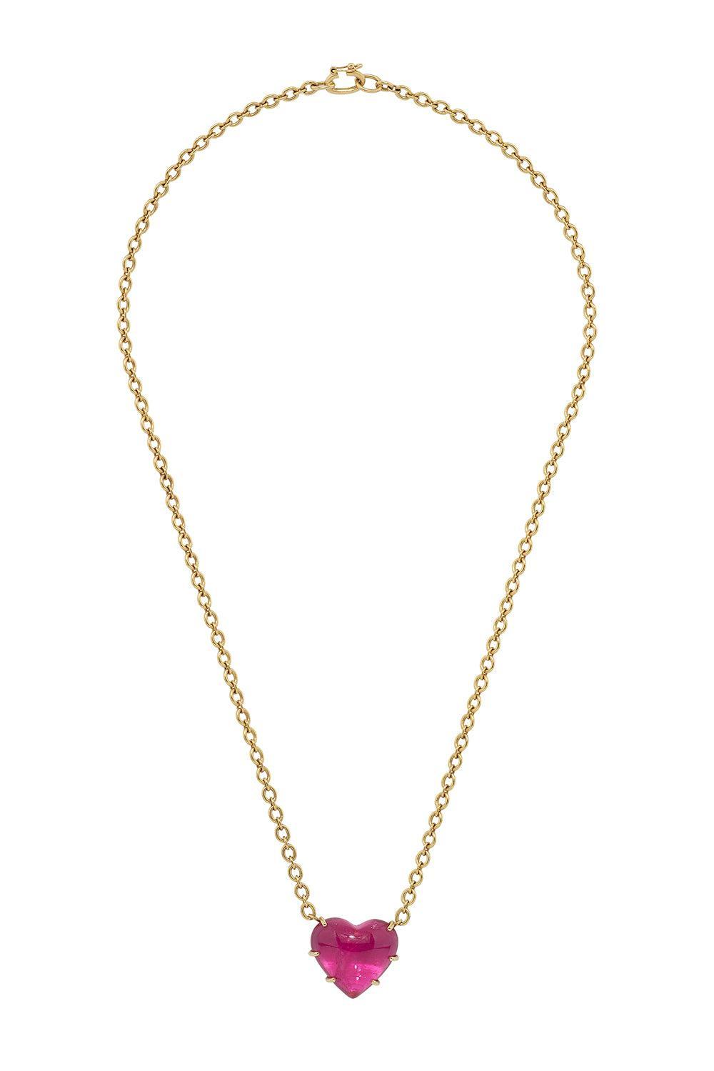 Pink Tourmaline Love Necklace-YELLOW GOLD-JEWELRYFINE JEWELNECKLACE O-IRENE NEUWIRTH JEWELRY