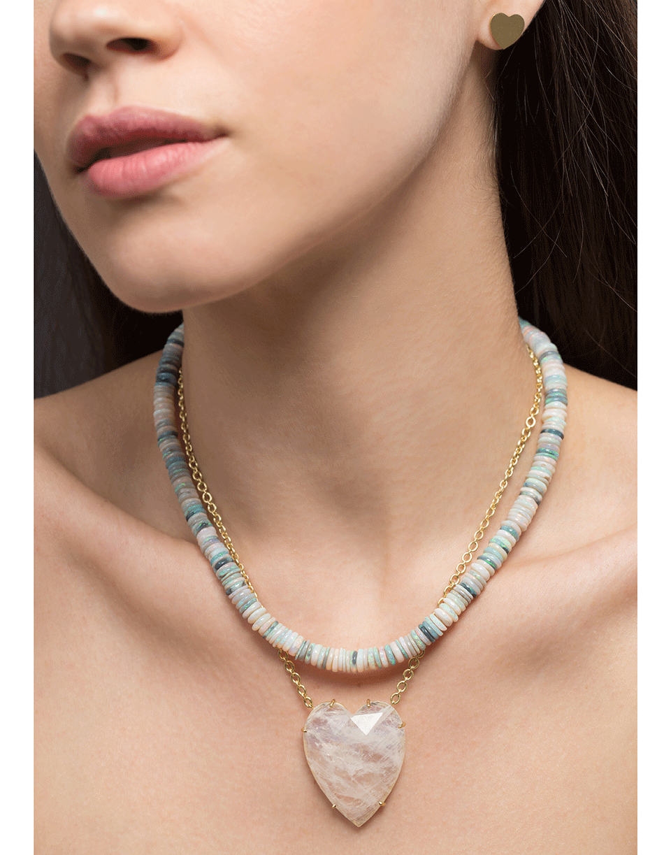 IRENE NEUWIRTH JEWELRY-Rainbow Moonstone Heart Necklace-YELLOW GOLD