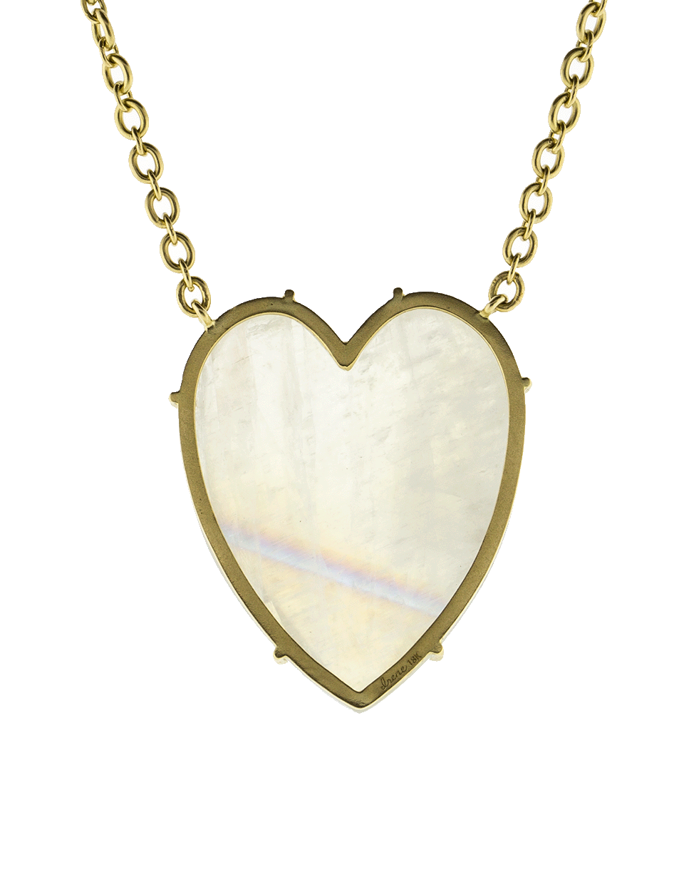 IRENE NEUWIRTH JEWELRY-Rainbow Moonstone Heart Necklace-YELLOW GOLD
