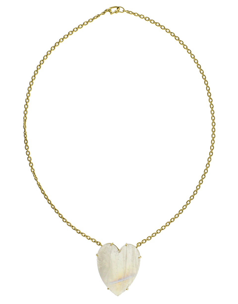 IRENE NEUWIRTH JEWELRY-Rainbow Moonstone Heart Necklace-YELLOW GOLD