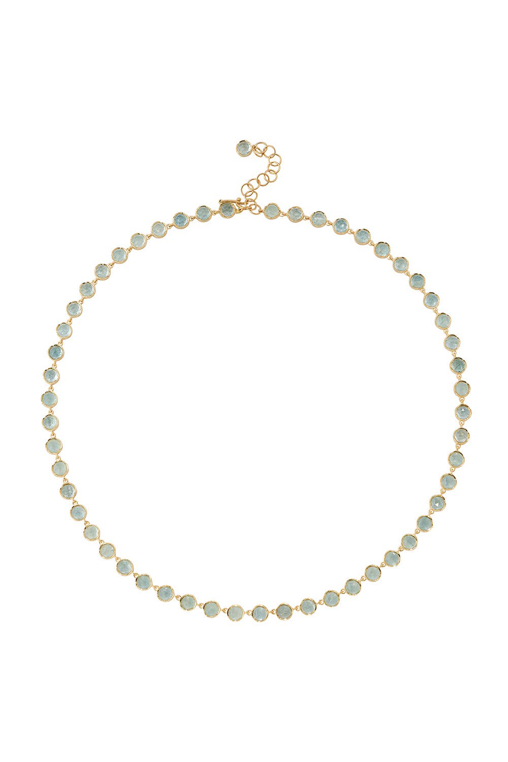 IRENE NEUWIRTH JEWELRY-Small Classic Link Aquamarine Necklace-YELLOW GOLD