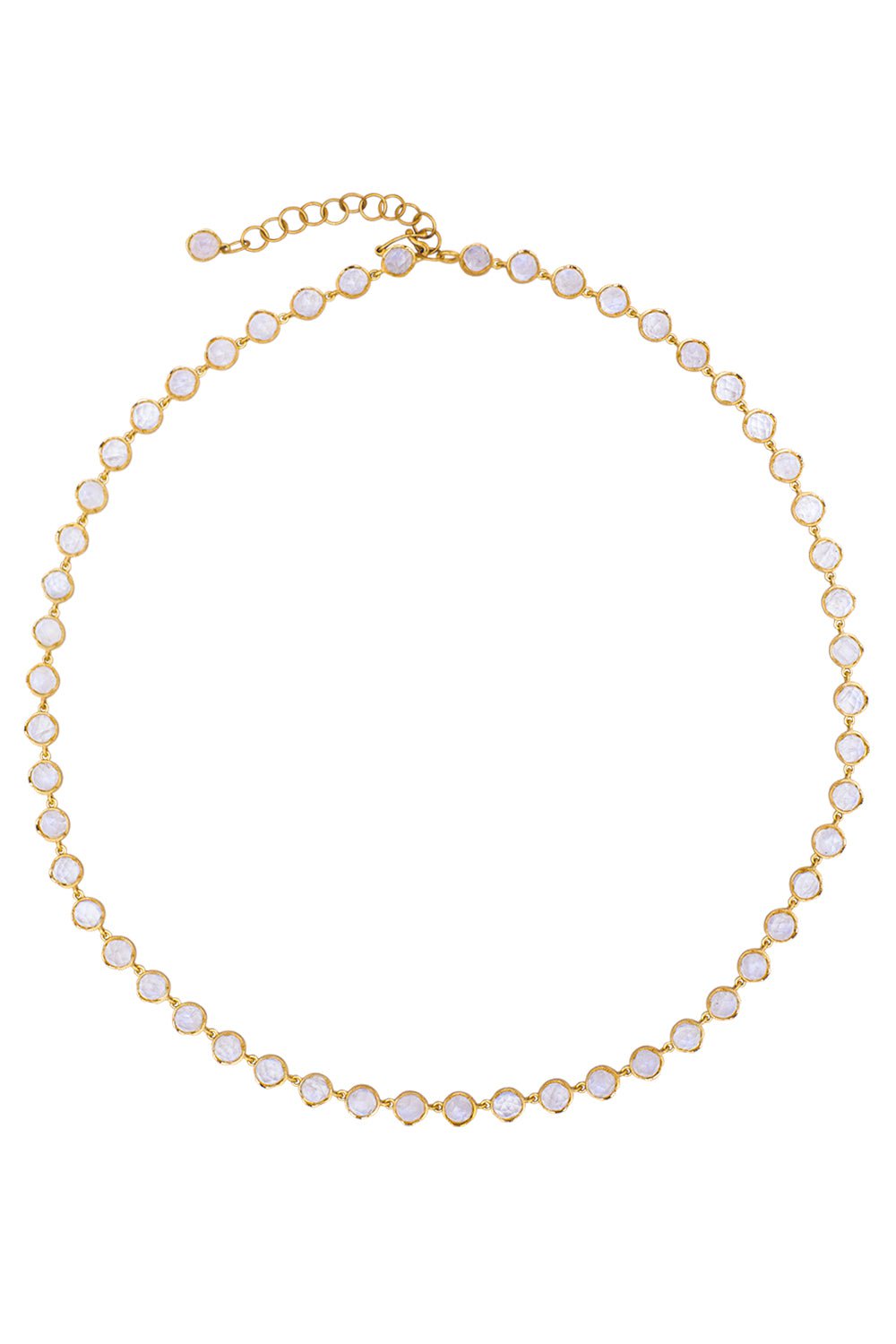IRENE NEUWIRTH JEWELRY-Small Classic Link Moonstone Necklace-YELLOW GOLD